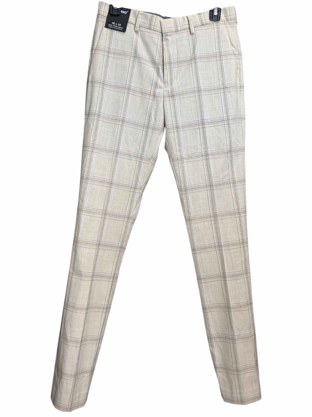 Murano Beige Plaid Dress Pants. NWT Size 30” X 34”
